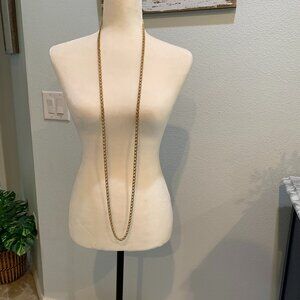 Vintage Monet Gold Tone Long Chain Link Necklace Roughly 54”